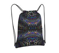 Oudrspo Mochila con cordón de ilusión Visual, mochila con cordón y cremallera, mochila deportiva para gimnasio, viaje, Yoga, mochila para hombres y mujeres