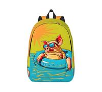 Oudrspo Mochila con forma de cerdito para mujer, bolso de viaje para piscina con flotador, mochila de hombro de 45 cm (17,7 pulgadas), mochila de moda para el día a día.