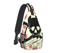 Oudrspo Mochila de moda para niños y hombres, bolso de hombro tipo bandolera con calavera, bolsa de gimnasio antirrobo con correa ajustable para senderismo y ciclismo