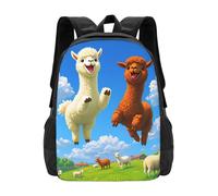 Oudrspo Mochila Happy Llama Alpaca, bolsa de viaje ligera, mochila informal para el día a día, mochila para portátil, ajustable para hombres y mujeres, 16,5 pulgadas.