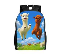 Oudrspo Mochila Happy Llama Alpaca de 40 cm | Mochila informal ligera para viajes con compartimento para portátil. Mochila versátil para ir al trabajo, hacer senderismo y para uso diario.