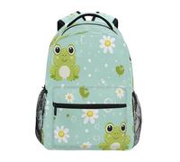 Oudrspo Mochila impermeable para portátil Lotus Pond Green Frog, ideal para viajes, la universidad o el día a día. Mochila ligera y resistente para el trabajo, para hombres y mujeres.