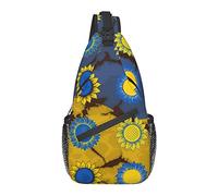 Oudrspo Mochila Sling, para Bandera de Ucrania Girasoles Florales, Bolso Bandolera Multiusos Mochila de Viaje Senderismo Mochila antirrobo