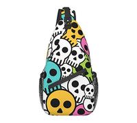 Oudrspo Mochila Sling, para Calavera, Bolso Bandolera Multiusos, Mochila de Viaje para Senderismo, Mochila antirrobo