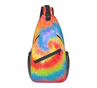 Oudrspo Mochila Sling, para Colorido Espiral Tie Dye Abstract Rainbow Swirl, Bolso Bandolera Multiusos Viaje Senderismo Mochila Antirrobo