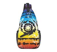 Oudrspo Mochila Sling, para Teñido de Corbata Abstracto Amarillo Azul, Bolso Bandolera Multiusos Mochila de Viaje Senderismo Mochila Antirrobo