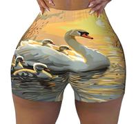 Oudrspo Pantalones Cortos Water Moose para Mujer, Pantalones Cortos de Entrenamiento de Cintura Alta, Control de Abdomen, Pantalones Cortos de Yoga para Ciclistas.