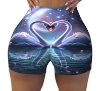 Oudrspo Pantalones Cortos Water Moose para Mujer, Pantalones Cortos de Entrenamiento de Cintura Alta, Control de Abdomen, Pantalones Cortos de Yoga para Ciclistas.