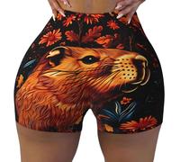 Oudrspo Pantalones Cortos Water Moose para Mujer, Pantalones Cortos de Entrenamiento de Cintura Alta, Control de Abdomen, Pantalones Cortos de Yoga para Ciclistas.