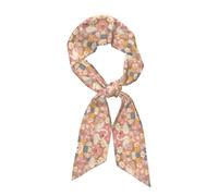 Oudrspo Pañuelo largo de seda para mujer con estampado de cisnes entre flores, multifuncional, ideal para citas, viajes y fotografía, y un regalo estupendo.