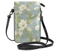 Oudrspo Petunia Butterfly Crossbody Phone Purse Small Mini Shoulder Bag Cell Phone Pouch Leather Wallet for Women Girls