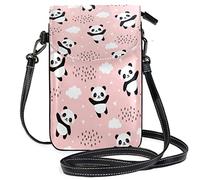 Oudrspo Pink Panda in The Sky Crossbody Phone Purse Small Mini Shoulder Bag Cell Phone Pouch Leather Wallet Best Gift for Valentines Day,Anniversary,Birthdays