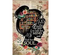 Oudrspo Póster vintage de Wither Girl Love Books y Into the Library I Go to Lose My Mind Find Soul, letrero de metal de aluminio de 8 x 12 pulgadas para decoración de pared.