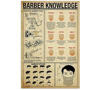 Oudrspo Pósteres de conocimiento de barbería, guía de decoración de pared, anatomía, letreros metálicos, decoración de club de cocina, decoración del hogar, placa impresa de 8 x 12 pulgadas