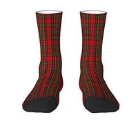 Oudrspo Pretty Red and Green Tartan Plaid Men & Women Crew Calcetines, Tartan Plaid Novedad Moda Casual Crew Tube Sock Athletic Sports Dress Calcetines