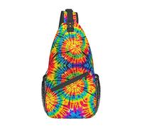 Oudrspo Rainbow Tie Dye Crossbody Bolsas Mujeres Hombres Cruz Pecho Bolsa Ajustable Sling Mochila Bolso De Hombro Para Ciclismo Viajes Deporte Senderismo