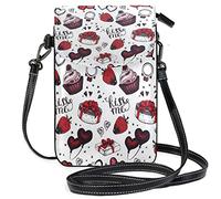 Oudrspo Romantic Hearts Gift Boxes Cupcake and Stars Crossbody Phone Purse Small Mini Shoulder Bag Cell Phone Pouch Leather Wallet Best Gift for Valentines Day,Anniversary,Birthdays