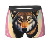 Oudrspo Ropa Interior Masculina con diseño de Lobo y Flores, Transpirable, Deportiva, Tipo bóxer, Ideal para Novios y maridos.
