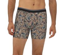Oudrspo Ropa Interior para Hombre con Estampado Paisley n.º 9081, Ropa Interior Suave y Transpirable para Hombre, Calzoncillos Tipo bóxer, Ropa Interior de Pierna Larga para Hombre