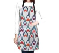 Oudrspo Shark-4 Delantal divertido de tiburón, cocina casera, cocina, hornear, jardinería, delantales con bolsillos grandes para mujeres y hombres