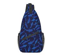 Oudrspo Shark Sling Bag Mochila cruzada para hombres y mujeres, duradera y ajustable, gimnasio, deporte, viajes, senderismo, ciclismo, caminata, mochila