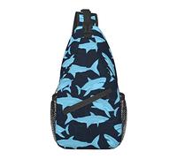 Oudrspo Shark Sling Bag Mochila cruzada para hombres y mujeres, duradera y ajustable, gimnasio, deporte, viajes, senderismo, ciclismo, caminata, mochila