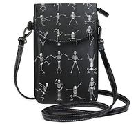 Oudrspo Skeleton Dance Crossbody Phone Purse Small Mini Shoulder Bag Cell Phone Pouch Leather Wallet Best Gift for Valentines Day,Anniversary,Birthdays