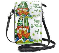 Oudrspo St Patrick's Day Funny Gnomes Holding Beer Crossbody Phone Purse Small Mini Shoulder Bag Cell Phone Pouch Leather Wallet Best Gift for Valentines Day,Anniversary,Birthdays