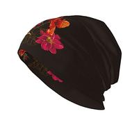 Oudrspo Sugar Skull Floral Flower Black Hat Adult Skull Cap Warm Slouchy Knit Hat Headwear Regalo Creativo para Hombres y Mujeres