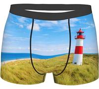 Oudrspo Summer Beach Lighthouse Calzoncillos Tipo bóxer para Hombre Ropa Interior Estiramiento Transpirable Troncos Pantalones Cortos XX-Large