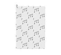Oudrspo Toalla de Golf con diseño de Notas Musicales, melodía, Sonata, Canciones y Claves Musicales. Toalla Deportiva de Tejido gofrado con Clip para Uso Diario en el Campo de Golf.