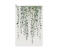 Oudrspo Toalla de Golf de Microfibra con Estampado Floral de Hojas de eucalipto Verde en Acuarela, con Clip de mosquetón, 40 x 60 cm, Toalla Absorbente de Tejido gofrado para Bolsas de Golf.