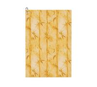 Oudrspo Toalla de Golf Multifuncional de bambú Dorado Elegante Estilo Oriental Zen | Absorbente, de Secado rápido, 40 x 60 cm