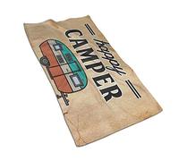 Oudrspo Toalla de Mano Happy Camper Camping Baño al Aire Libre Toallas de Mano Toalla para el hogar/Playa/Yoga 27.5 X 15.7 Pulgadas