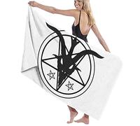 Oudrspo Toalla de Playa de Microfibra sin Arena de Secado rápido súper Absorbente Toallas Grandes de Gran tamaño Manta Demon Baphomet