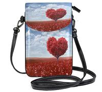 Oudrspo Tree in The Shape of Heart Crossbody Phone Purse Small Mini Shoulder Bag Cell Phone Pouch Leather Wallet Best Gift for Valentines Day,Anniversary,Birthdays