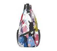 Oudrspo Trotting Flat Coated Retrievers Paw Unisex Casual Diagonal Chest Bag,Bolso bandolera multiusos Viaje Senderismo Daypack