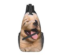 Oudrspo Trotting Flat Coated Retrievers Paw Unisex Casual Diagonal Chest Bag,Bolso bandolera multiusos Viaje Senderismo Daypack