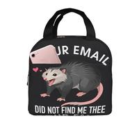 Oudrspo Tu correo electrónico me encontró bien, bolsa de almuerzo divertida con estampado de zarigüeya, bolsa bento aislada, bolsas de mano, lonchera para mujeres y hombres de 8.5 x 5 x 8 pulgadas.