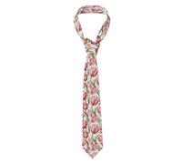 Oudrspo Tulipán pintado a mano en acuarela para corbata profesional de hombre, 100% poliéster, resistente a las arrugas, ancho clásico, ideal para ocasiones formales y de negocios.