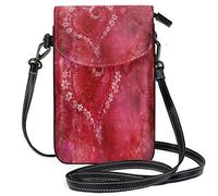 Oudrspo Valentine's Day Beautiful Hearts Flower Crossbody Phone Purse Small Mini Shoulder Bag Cell Phone Pouch Leather Wallet Best Gift for Valentines Day,Anniversary,Birthdays