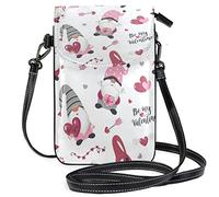 Oudrspo Valentine's Day GNOME Elf Crossbody Phone Purse Small Mini Shoulder Bag Cell Phone Pouch Leather Wallet Best Gift for Valentines Day,Anniversary,Birthdays