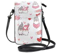 Oudrspo Valentine's Day GNOME Elf Crossbody Phone Purse Small Mini Shoulder Bag Cell Phone Pouch Leather Wallet Best Gift for Valentines Day,Anniversary,Birthdays