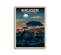 Oudrspo Vintage Travel Poster Kruger National Park Art Cartel de chapa Vintage Metal Pub Club Cafe bar Inicio Arte de la pared Decoración Poster Retro 12x16 pulgadas