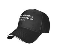 Oudrspo Vote Like Your Ancestors Fought for It - Casquette de papá sándwich Ajustable para Hombres y Mujeres, Color Negro