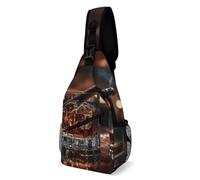 Oudrspo Whisky and Cigar Sling Bag for Men Women Crossbody Backpack Whisky And Cigar Crossbody Bag Chest Bags for Travel Sport