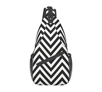 Oudrspo Zigzag Stripe Sling Bag Mochila cruzada de viaje Mochila de pecho para hombres y mujeres, hombros izquierdo y derecho ajustables Senderismo Mochila informal