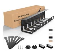 Oududianzi Bandejas Gestión de Cable Debajo del Escritorio, Soporta 5kg, Acero al Carbono, Cable Management Under Desk, Bandeja Organizador Cable Escritorio para Hogar u Oficina - Negro