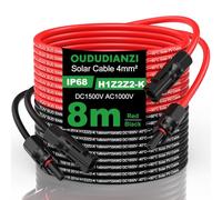 Oududianzi Cable Solar 4mm²/6mm², Prolongador Cabo Placa Solar 1/2/3/5/8/10/15/20/30m, Extensor Cable fotovoltaico 4mm2 con Conectores Hembra y Macho para Paneles Solares Sistemas (4mm² 8m)