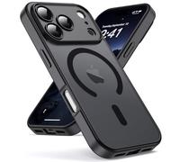 Oududianzi-Funda para iPhone 17 Pro Compatible con MagSafe, Funda Trasera Translúcida de PC, TPU Silicona Bumper, Carcasa de Protección Militar Anti-Choques Antigolpes-Negro